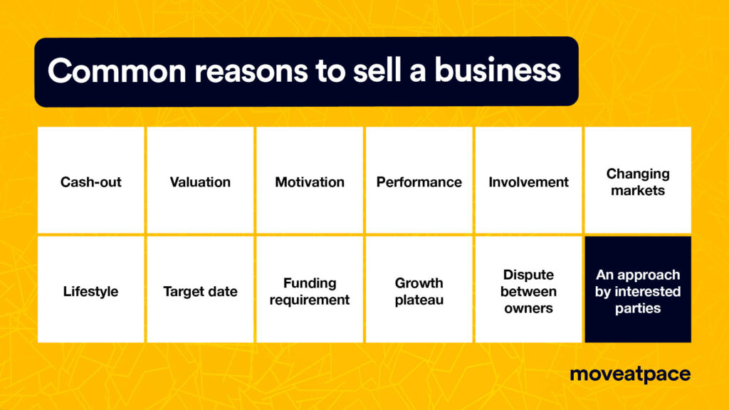 common reasons to sell a business
